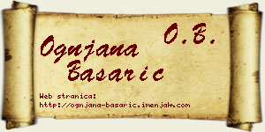 Ognjana Basarić vizit kartica